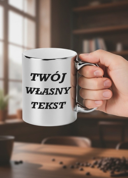 Srebrny Kubek z Własnym Nadrukiem – Twój Tekst, Twoja Historia Mega Prezencik