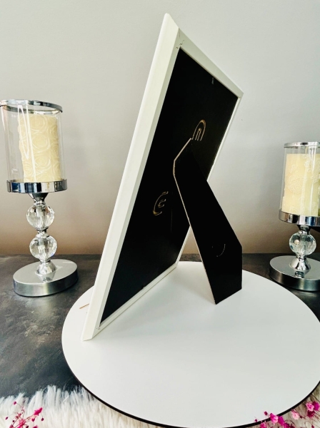 Pamiątka Chrztu Świętego Aniołek 3D Złote Lustro Personalizacja Ramka A4 Mega Prezencik