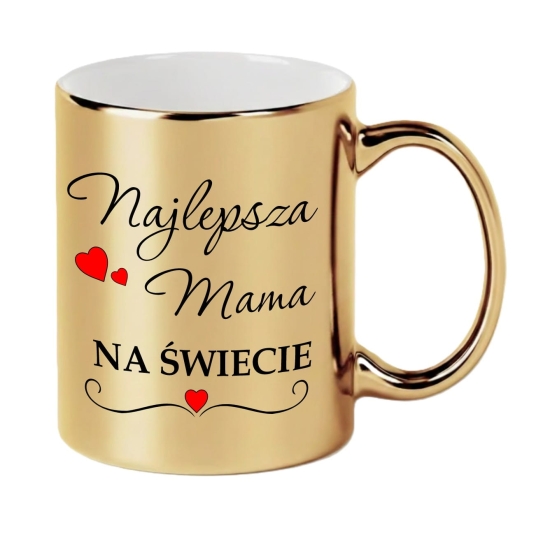 Złoty Kubek Najlepsza Mama Na Świecie Prezent Dzień Matki Urodziny Elegancki