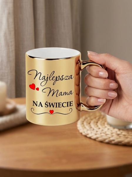 Złoty Kubek Najlepsza Mama Na Świecie Prezent Dzień Matki Urodziny Elegancki Mega Prezencik