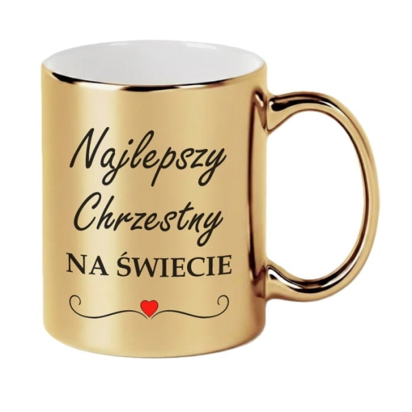 Złoty Kubek dla Chrzestnego - Najlepszy Chrzestny na Świecie | Prezent Mega Prezencik