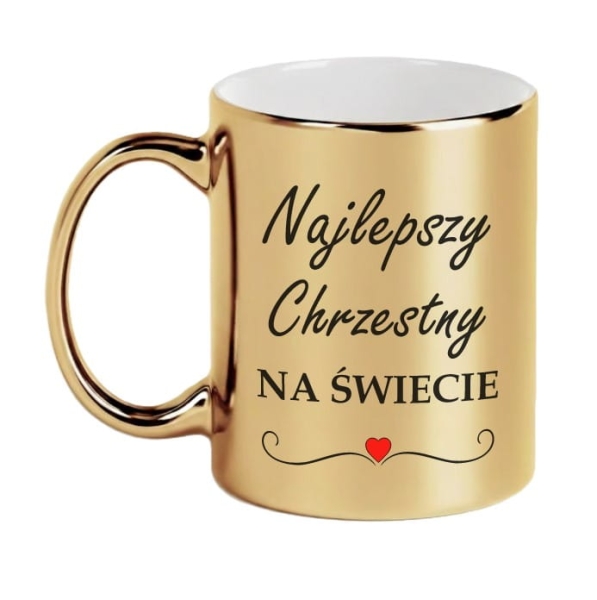 Złoty Kubek dla Chrzestnego - Najlepszy Chrzestny na Świecie | Prezent Mega Prezencik