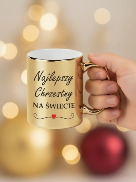 Złoty Kubek dla Chrzestnego - Najlepszy Chrzestny na Świecie | Prezent Mega Prezencik