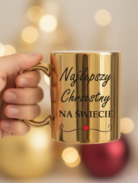 Złoty Kubek dla Chrzestnego - Najlepszy Chrzestny na Świecie | Prezent Mega Prezencik
