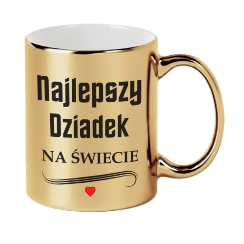 Złoty Kubek Najlepszy Dziadek na Świecie Prezent na Dzień Dziadka Elegancki