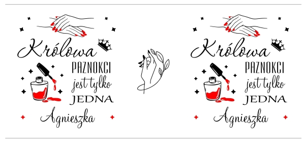 Personalizowany Złoty Kubek Lustrzany z Imieniem - Królowa Paznokci Jest Tylko Jedna Mega Prezencik