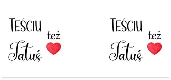 Złoty Kubek Prezent dla Teścia Teściu też Tatuś Elegancki z Sercem 330ml Mega Prezencik