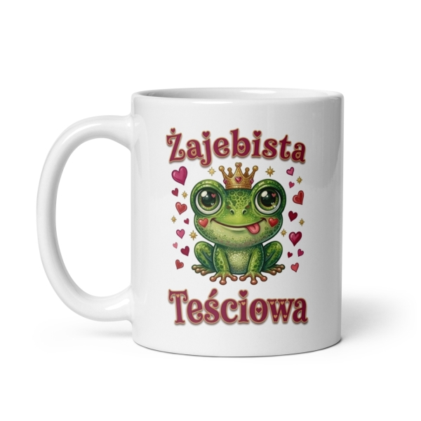 Prezent dla Teściowej, Kubek "Żajebista Teściowa" z Uroczą Żabką i Sercami Mega Prezencik