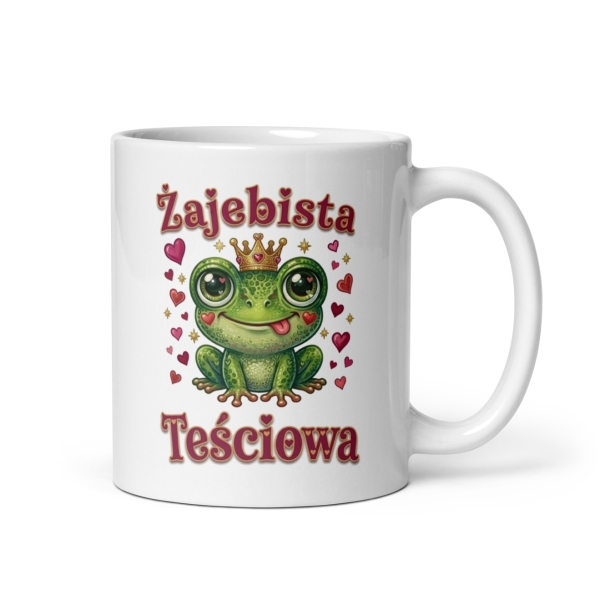 Prezent dla Teściowej, Kubek "Żajebista Teściowa" z Uroczą Żabką i Sercami Mega Prezencik