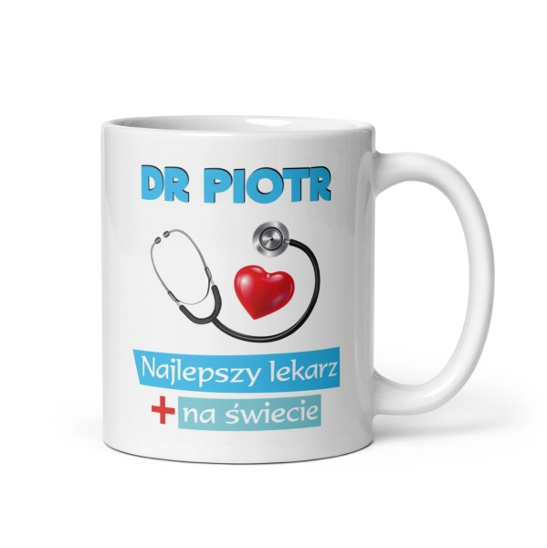 Kubek dla Lekarza z Imieniem Prezent dla Doktora Najlepszy Lekarz na Świecie Mega Prezencik