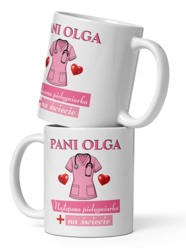 Kubek dla Pielęgniarki Prezent Najlepsza na Świecie + imię Podziękowanie