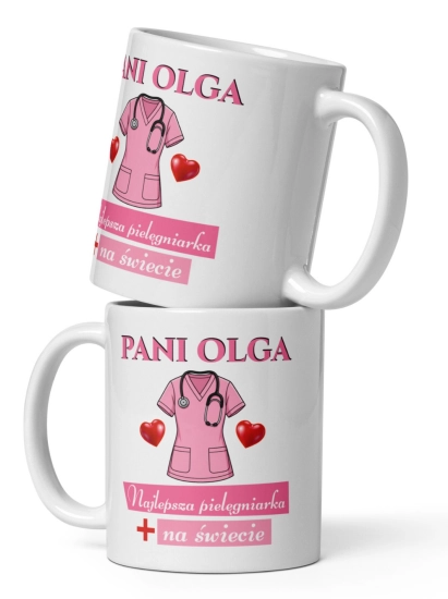 Kubek dla Pielęgniarki Prezent Najlepsza na Świecie + imię Podziękowanie