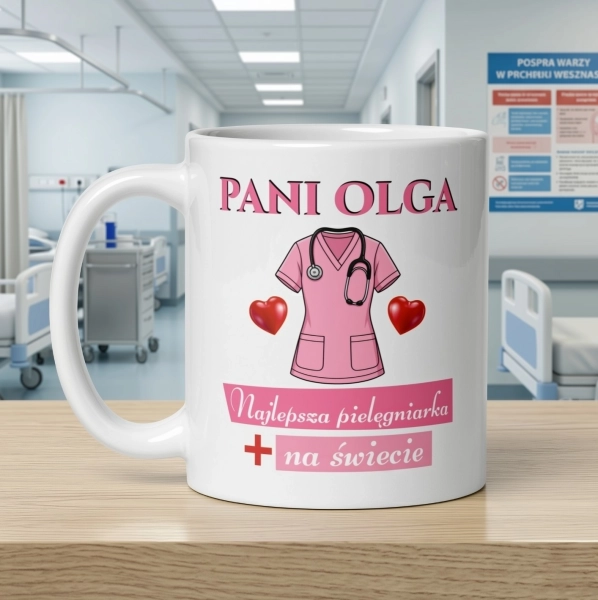 Kubek dla Pielęgniarki Prezent Najlepsza na Świecie Podziękowanie Mega Prezencik