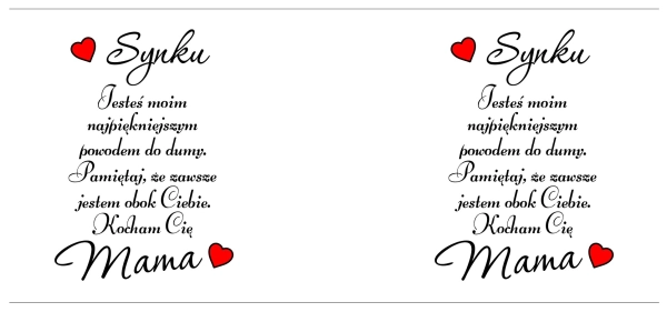 Złoty Kubek dla Syna Prezent od Mamy Napis Synku Kocham Cię Pamiątka Serce Mega Prezencik