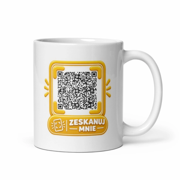 Kubek z napisem im mniej zrobisz śmieszny prezent dla chłopaka kod qr 330ml Mega Prezencik