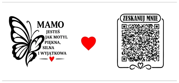 Złoty kubek dla Mamy prezent od córki na Dzień Matki urodziny kod QR muzyka Mega Prezencik