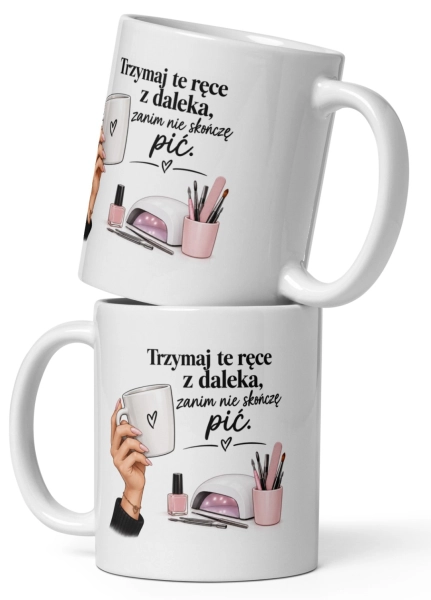 Kubek ceramiczny dla stylistki paznokci śmieszny napis prezent dla kosmetyczki Mega Prezencik