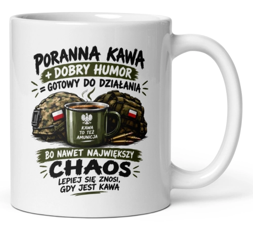 Kubek ceramiczny wojskowy z nadrukiem moro prezent dla żołnierza