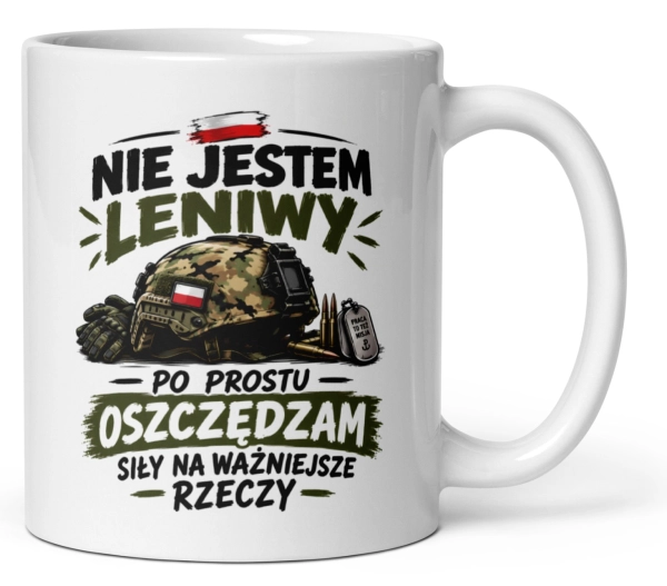 Kubek z nadrukiem wojskowym Prezent dla faceta żołnierza męski ceramika 330ml Mega Prezencik