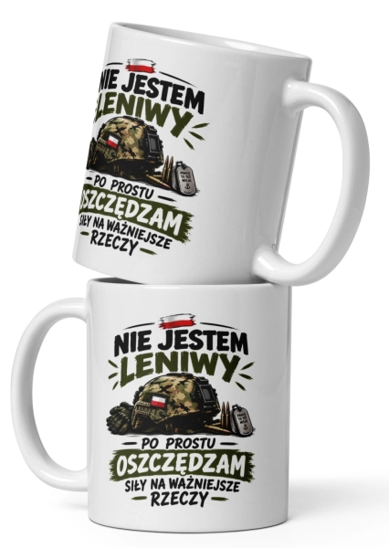 Kubek z nadrukiem wojskowym Prezent dla faceta żołnierza męski ceramika 330ml Mega Prezencik