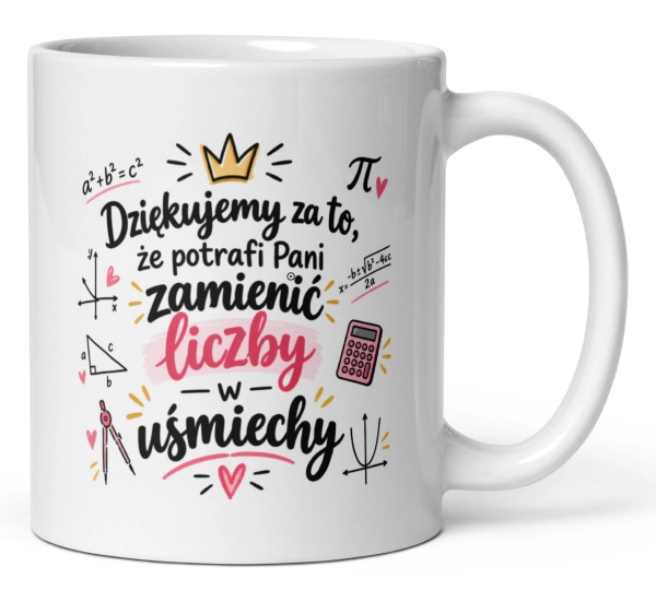 Kubek dla Nauczyciela Matematyki Prezent na Dzień Nauczyciela Zakończenie Roku Mega Prezencik