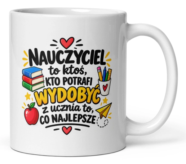 Kubek dla wychowawcy nauczyciela piękny prezent na Dzień Edukacji Mega Prezencik