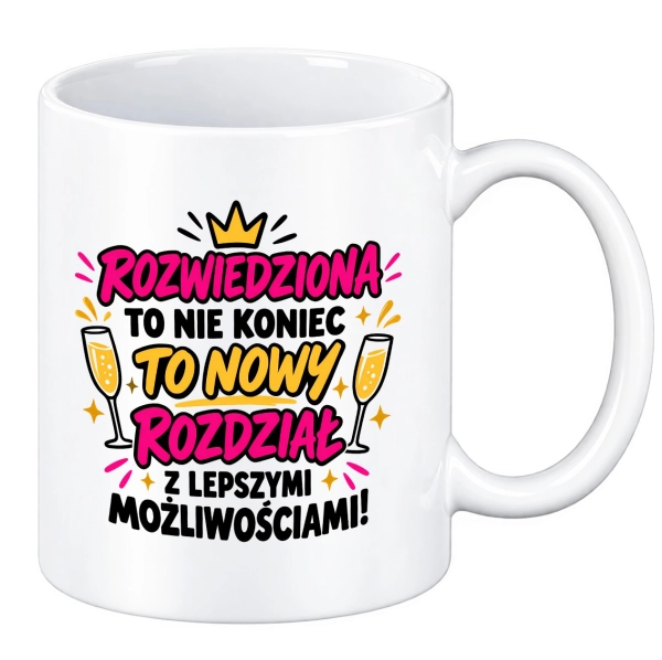Kubek rozwód dla rozwiedzionej kobiety z napisem śmieszny prezent Mega Prezencik