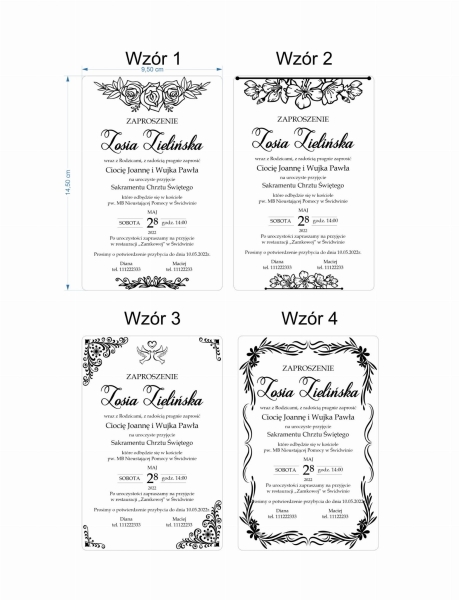 Zaproszenie na Chrzest Święty z pleksi projekt 1 MegaPrezencik.pl