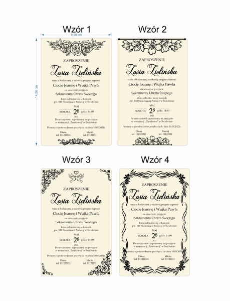 Zaproszenie na Chrzest Święty sklejka projekt 1 MegaPrezencik.pl