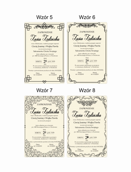 Zaproszenie na Chrzest Święty sklejka projekt 2 MegaPrezencik.pl