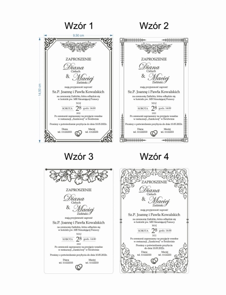 Zaproszenie na Ślub z pleksi projekt 1 MegaPrezencik.pl