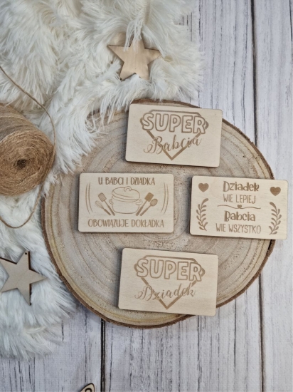 Magnes na lodówkę dla dziadków ze sklejki